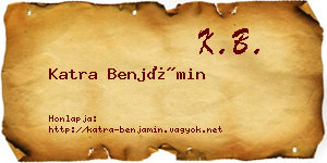 Katra Benjámin névjegykártya